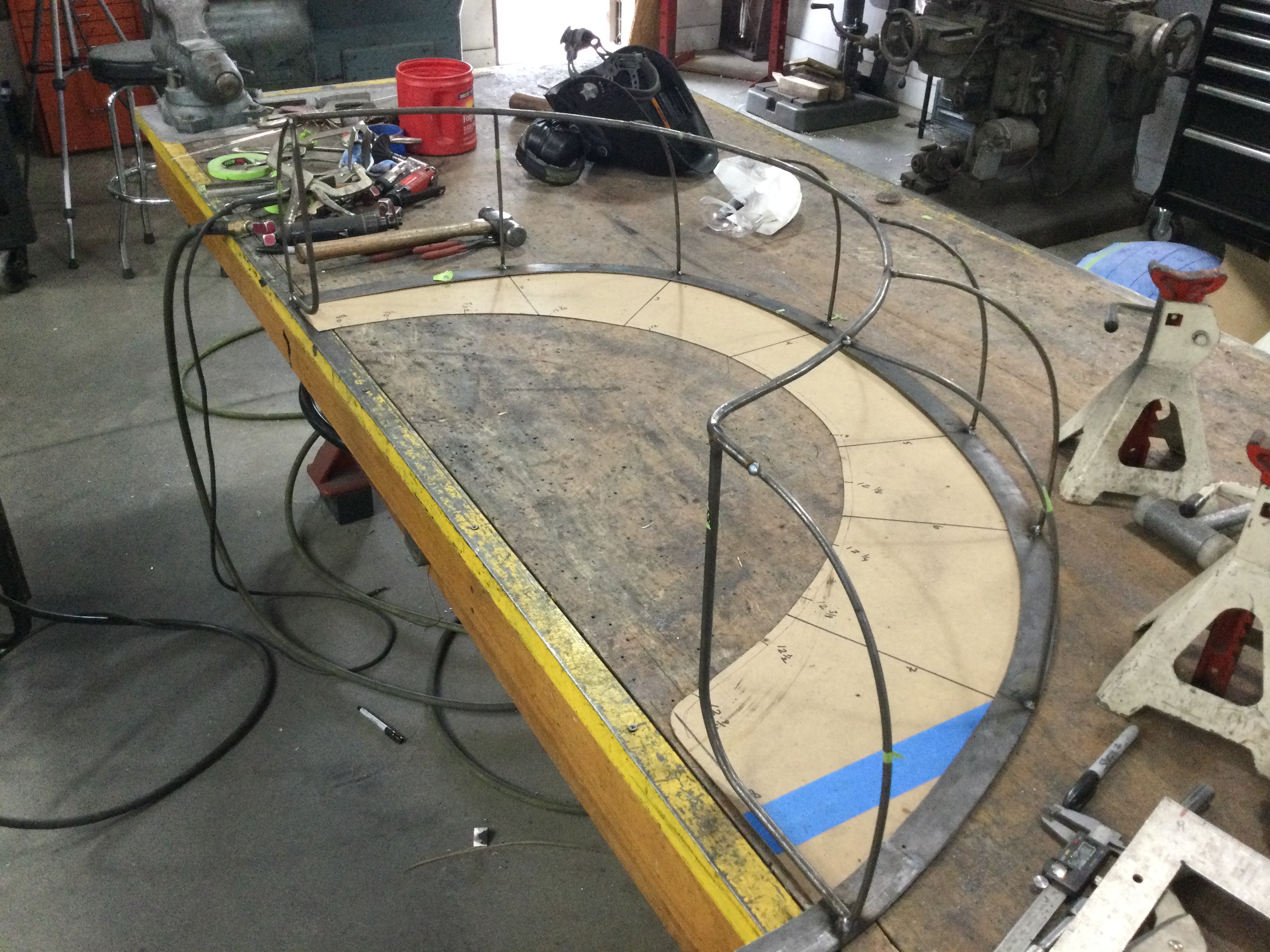 forming wire frames for fenders for 1941 Ford COE